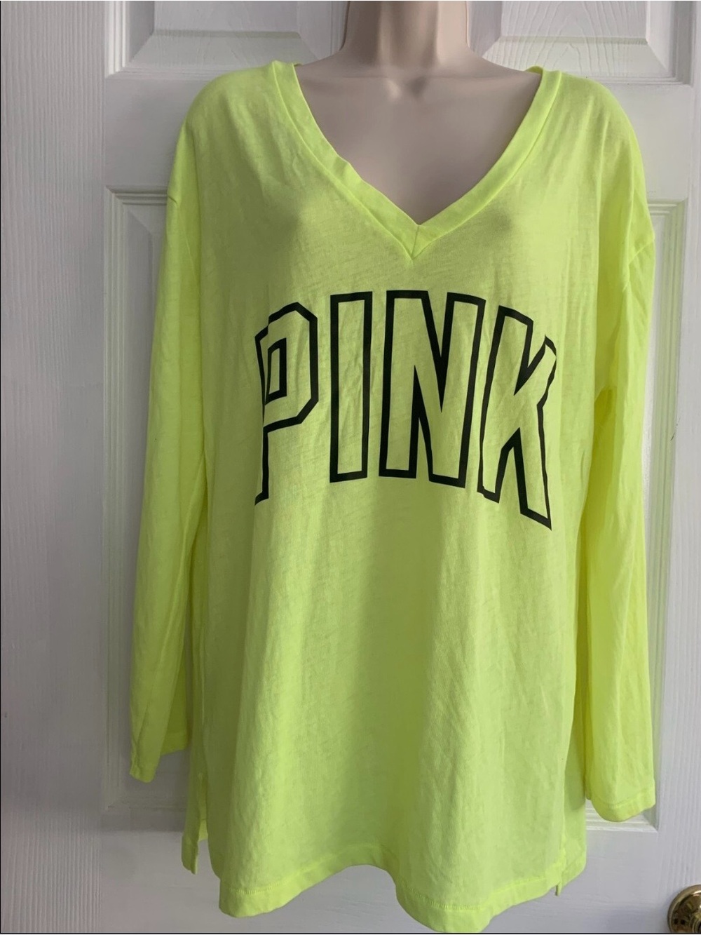 Victoria's Secret PINK Bright Yellow Long Sleeve Tee